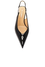 MACH & MACH Crystal Bow Pointed Toe Slingback in Black, view 4, click to view large image.