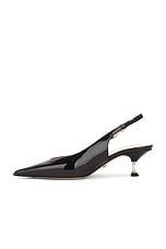 MACH & MACH Crystal Bow Pointed Toe Slingback in Black, view 5, click to view large image.