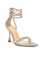 MACH & MACH Gaia Crystal Trimmed Pointed Toe Sandal in Silver, view 2, click to view large image.