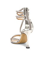 MACH & MACH Gaia Crystal Trimmed Pointed Toe Sandal in Silver, view 3, click to view large image.