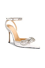MACH & MACH Double Crystal Bow High Heel in White, view 2, click to view large image.