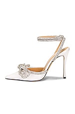 MACH & MACH Double Crystal Bow High Heel in White, view 5, click to view large image.
