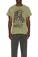 Madeworn Bob Marley One Love One Heart Tee in Fatigue, view 3, click to view large image.