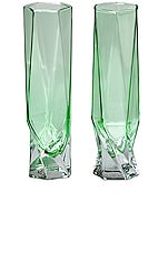 MAX ID NY for FWRD Champagne Flute Set in Light Green, view 2, click to view large image.