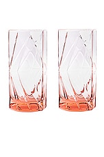 MAX ID NY Ghost Highball Glass Pair in Pink, view 1, click to view large image.
