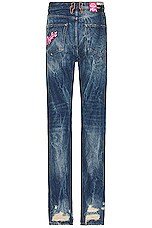 Members of the Rage Straight Leg Denim Jean in Blue Wash, view 2, click to view large image.