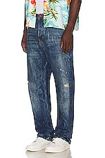 Members of the Rage Straight Leg Denim Jean in Blue Wash, view 5, click to view large image.