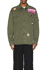 Members of the Rage Army Overshirt in Military Green, view 4, click to view large image.