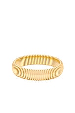MEGA Round Cobra Bracelet in 14k Yellow Gold Plated, view 2, click to view large image.