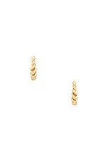 MEGA Twister Hoop Earrings in 14k Yellow Gold Plated, view 1, click to view large image.