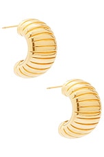 MEGA Large Step Earrings in 14k Gold Plated, view 1, click to view large image.