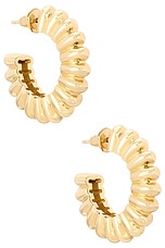 MEGA Twixie Hoop Earrings in 14k Gold Plated, view 1, click to view large image.