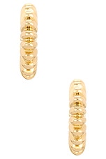 MEGA Twixie Hoop Earrings in 14k Gold Plated, view 2, click to view large image.