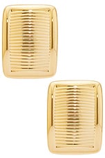 MEGA Planche Earrings in 14k Gold Plated, view 2, click to view large image.