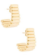 MEGA Stair Earrings in 14k Gold Plated, view 1, click to view large image.