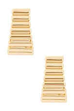 MEGA Stair Earrings in 14k Gold Plated, view 2, click to view large image.