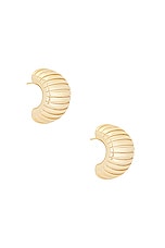 MEGA Small Step Earring in 14k Yellow Gold Plated, view 1, click to view large image.