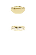 MEGA The Signet Pinky Stack in 14k Gold Plated, view 2, click to view large image.