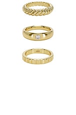 MEGA Ring Stack in 14k Gold Plated, view 2, click to view large image.