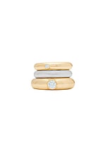MEGA Zirconia Stacking Donut Ring in 14k Yellow Gold Plated, view 1, click to view large image.