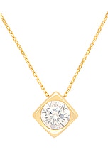 MEGA Zirconia Pendant Necklace in 14k Yellow Gold Plated, view 2, click to view large image.