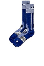 Moncler Genius x Adidas Socks in Blue, view 2, click to view large image.