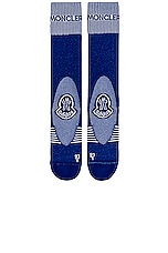 Moncler Genius x Adidas Socks in Blue, view 3, click to view large image.