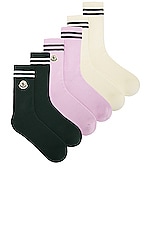Moncler Genius x Fragment Socks in Multi, view 1, click to view large image.