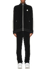 Moncler Genius x Palm Angels Zip Up Sweater in Black, view 5, click to view large image.