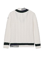 Moncler Genius x Palm Angels V Neck Sweater in Cream, view 2, click to view large image.