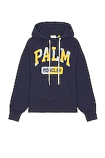 Moncler Genius x Palm Angels Palm Hoodie in Blue, view 1, click to view large image.
