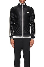 Moncler Genius 8 Moncler Palm Angels Zip Up Cardigan in Black, view 4, click to view large image.
