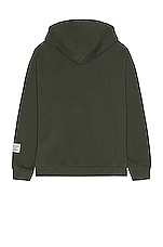 Moncler Genius Moncler x Salehe Bembury Logo Hoodie Sweater in Olive Green, view 2, click to view large image.