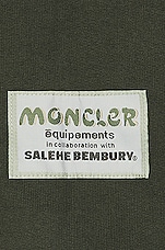 Moncler Genius Moncler x Salehe Bembury Logo Hoodie Sweater in Olive Green, view 3, click to view large image.