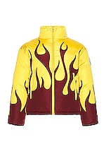 Moncler Genius 8 Moncler Palm Angels Clancy Jacket in Red Yellow Flame, view 1, click to view large image.
