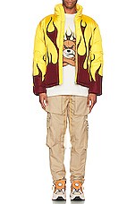 Moncler Genius 8 Moncler Palm Angels Clancy Jacket in Red Yellow Flame, view 5, click to view large image.