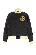 Moncler Genius 8 Moncler Palm Angels Bucyk Bomber Jacket in Black, view 1, click to view large image.