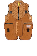 Moncler Genius Moncler x Salehe Bembury Sierpinski Vest in Brown, view 1, click to view large image.
