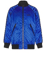 Moncler Genius x Adidas Seelos Bomber Jacket in Blue, view 1, click to view large image.