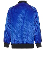 Moncler Genius x Adidas Seelos Bomber Jacket in Blue, view 2, click to view large image.