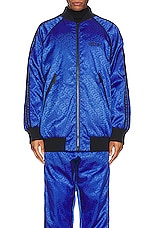 Moncler Genius x Adidas Seelos Bomber Jacket in Blue, view 6, click to view large image.
