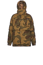 Moncler Genius x Palm Angels Mandelbrot Long Parka in Olive, view 1, click to view large image.