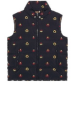Moncler Genius x Palm Angels Henon Vest in Navy, view 1, click to view large image.