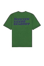 Moncler Genius Moncler x Salehe Bembury Logo T-shirt in Green, view 1, click to view large image.