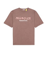 Moncler Genius Moncler x Salehe Bembury Logo T-shirt in Mauve, view 1, click to view large image.