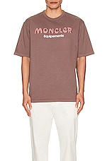 Moncler Genius Moncler x Salehe Bembury Logo T-shirt in Mauve, view 3, click to view large image.