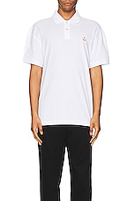 Moncler Genius x Palm Angels Short Sleeve Polo in White, view 4, click to view large image.