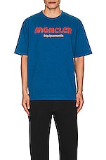 Moncler Genius Moncler x Salehe Bembury Logo T-shirt in Blue, view 3, click to view large image.