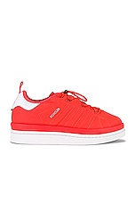 Moncler Genius x Adidas Campus Low Top Sneakers in Neon Orange, view 1, click to view large image.