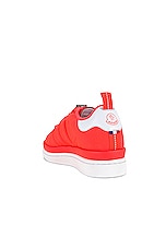 Moncler Genius x Adidas Campus Low Top Sneakers in Neon Orange, view 3, click to view large image.